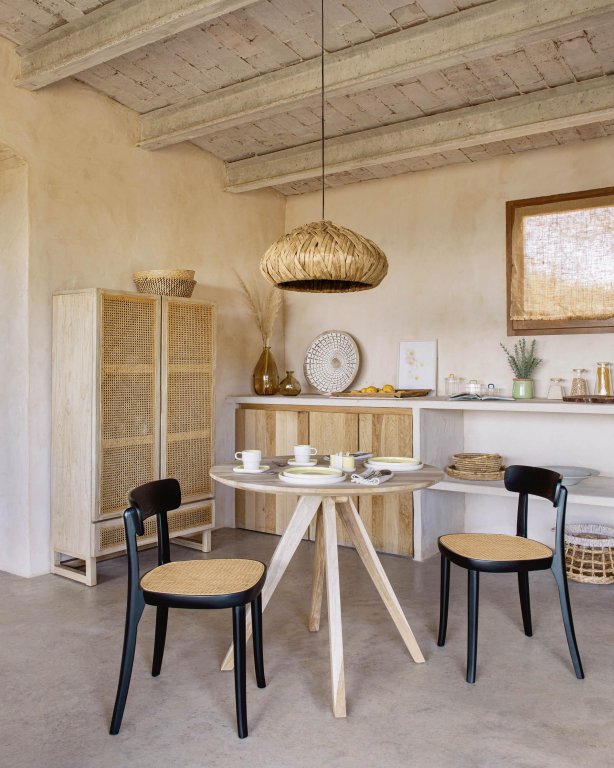 Kave Home Romane eetkamerstoel naturel