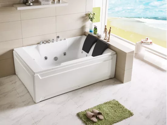 Baignoire balnéo - 2 places - 515 L - 182*122*62 cm - Angle droit - THALASSA