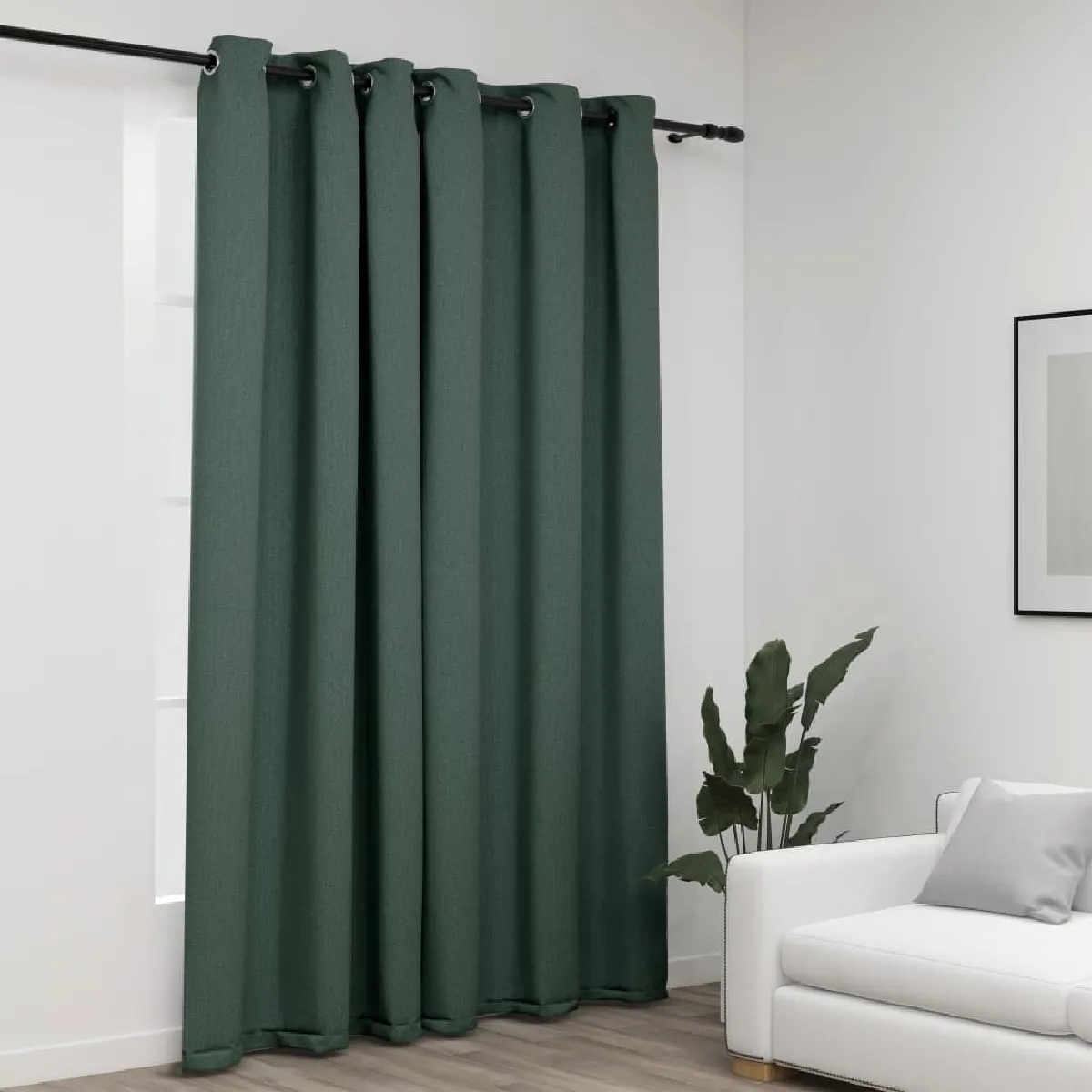 vidaXL Rideau Occultant Lin Vert