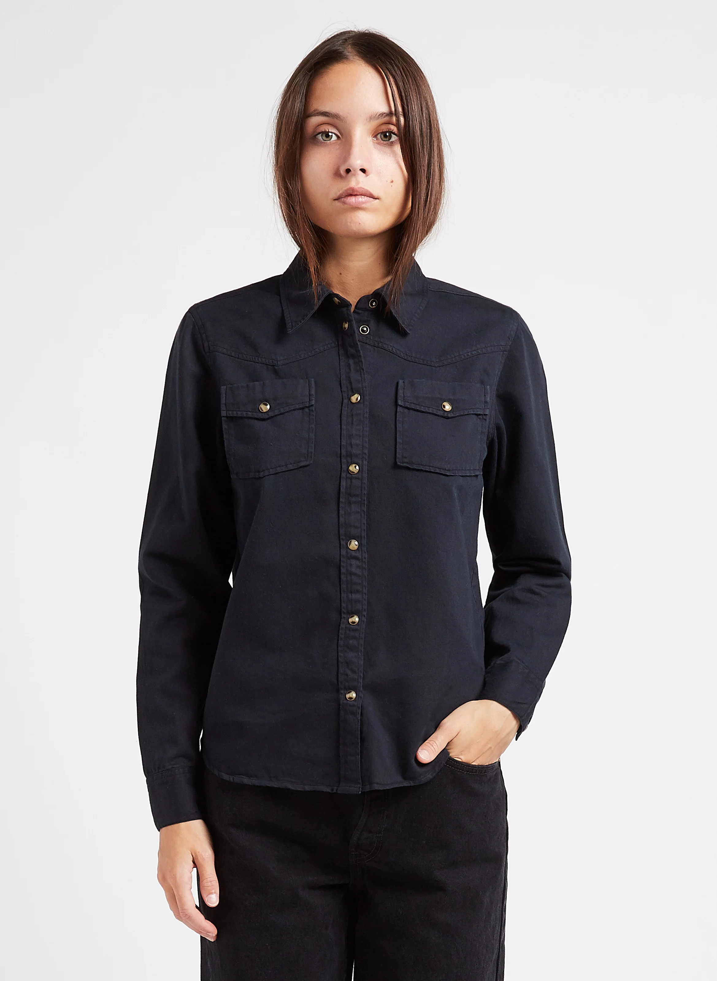 BOB - Chemise col classique en coton| Noir
