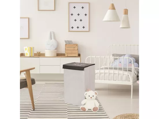 Panier à linge - L 35 cm x l 30 cm x 58 cm - Gris