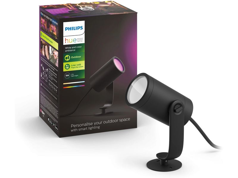 Philips Hue White & Color Ambiance Outdoor Lily 1er Spot, N Outdoor Gartenspot Erweiterung