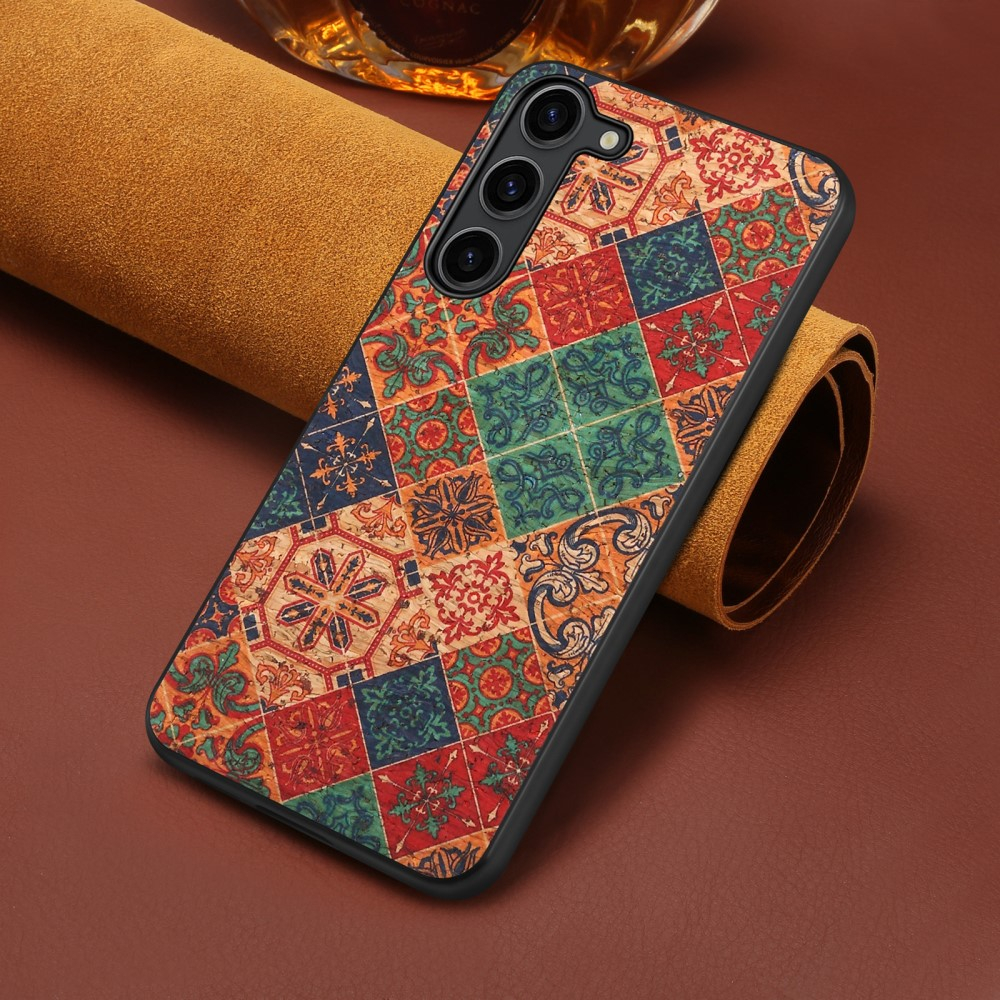 Samsung Galaxy S24 Hybrid Leder Hardcase Hülle im Vintage Mandala Look - Style 4