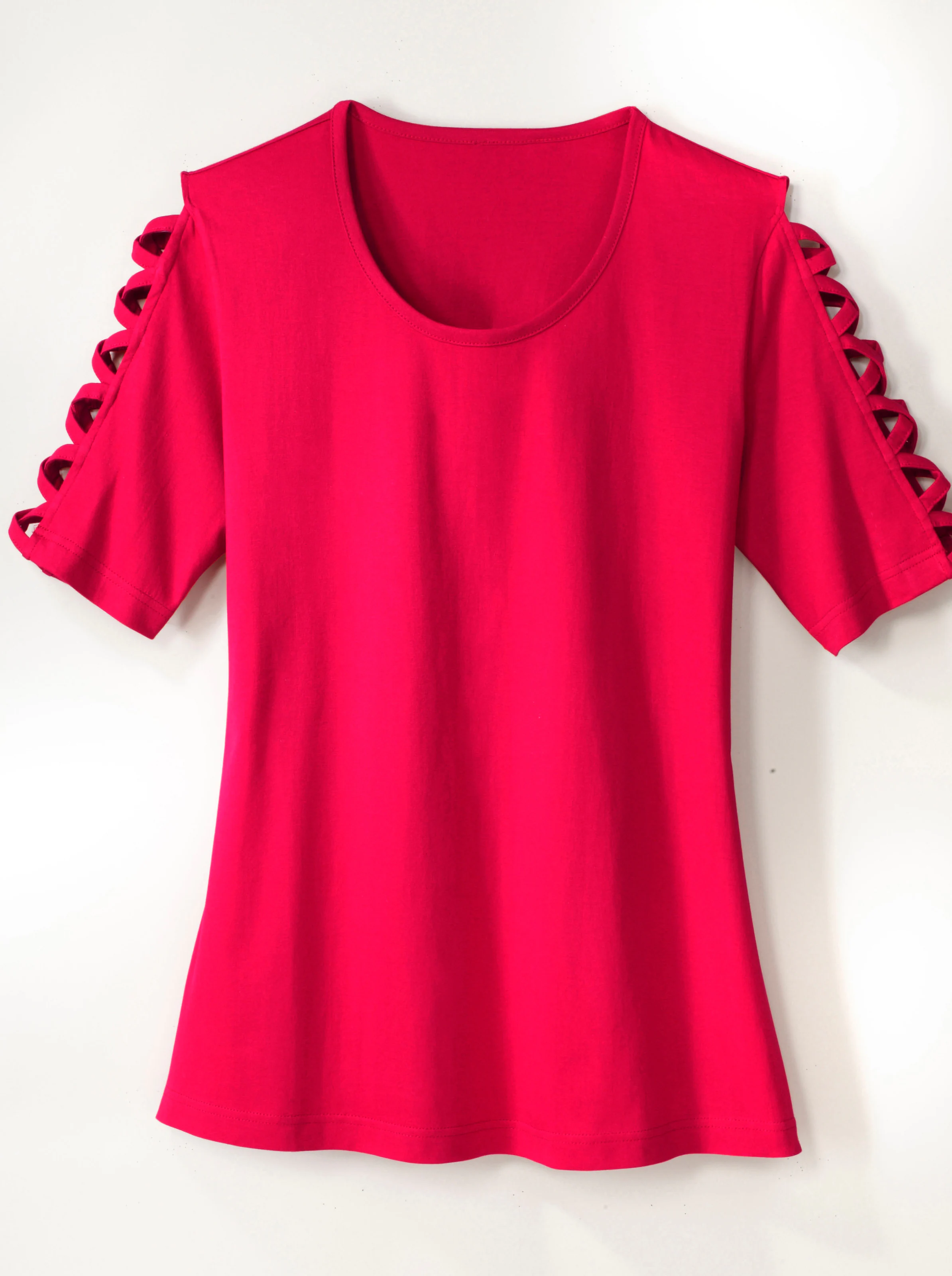 Kurzarmshirt in kirschrot
