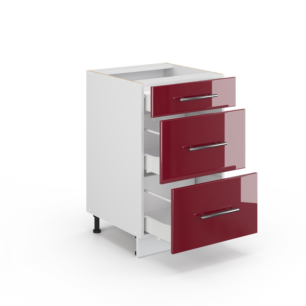 VICCO Schubunterschrank 50 cm Bordeaux Hochglanz Küchenschrank Hängeschrank Küchenzeile Fame-Line