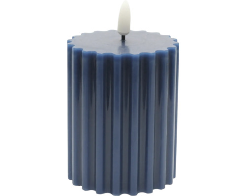 LED waxkaars Lafiora H 12,5 cm blauw incl. 3D vlam