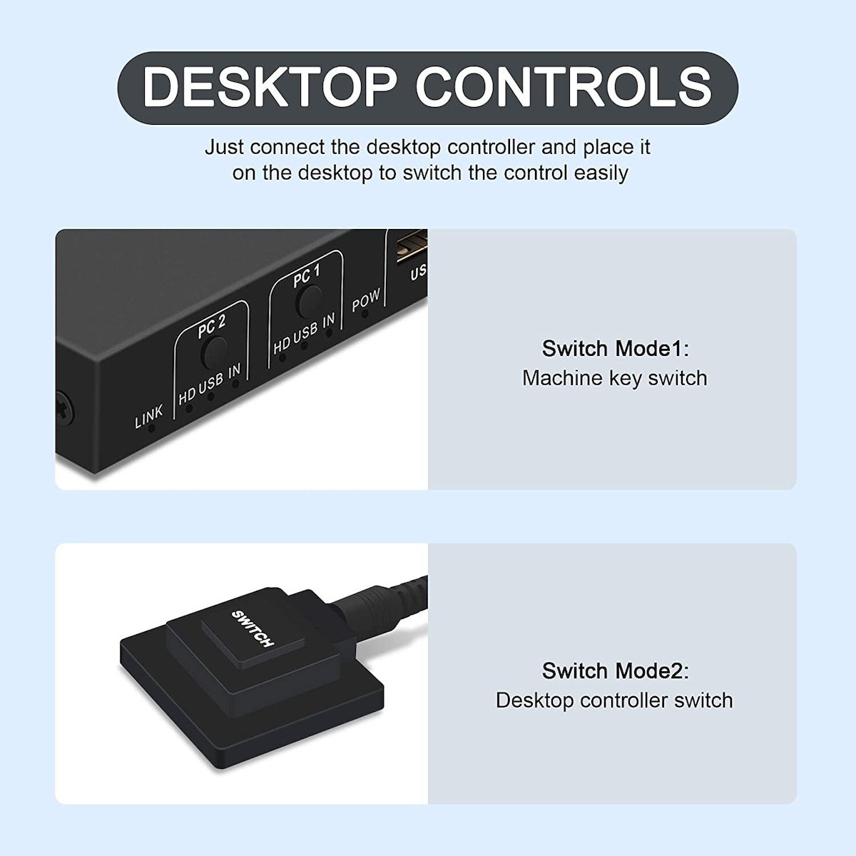NÖRDIC KVM Switch 2 PC til 1 HDMI 2.0 og 3XUSB for Xbox, PS5, Laptop