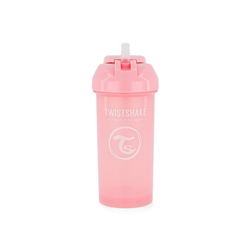 Tasse à paille 360 ml 6+ mois - Rose Pastel - Ecru
