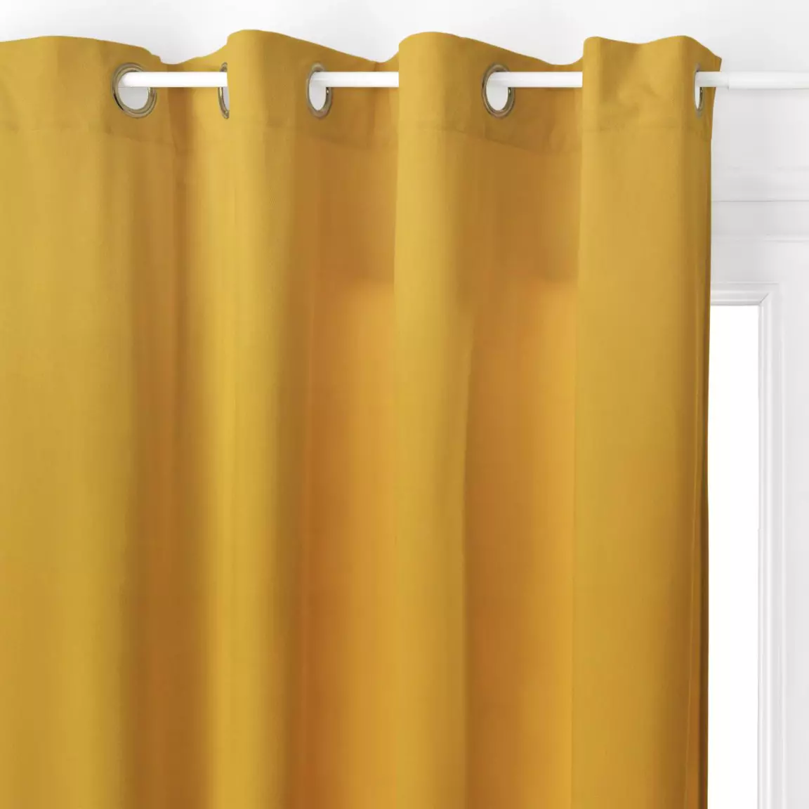 Rideau oeillets (140 x 260 cm) Lilou Jaune Ocre