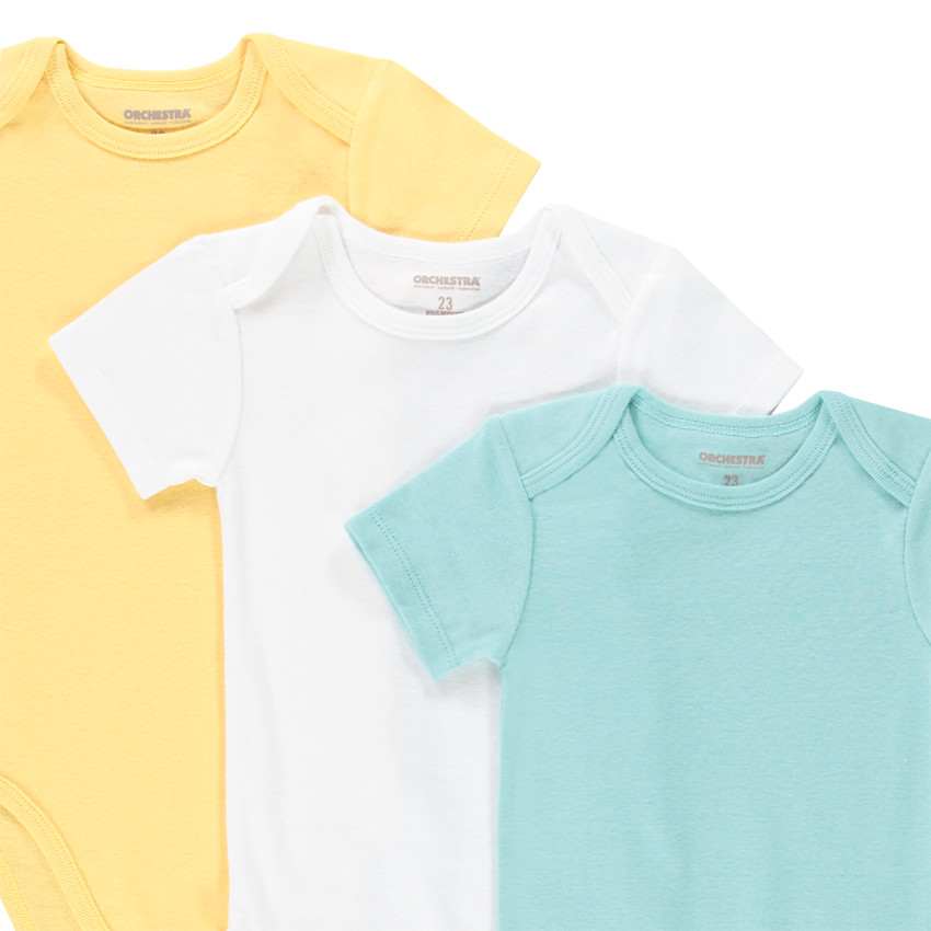 Lot de 5 bodies manches courtes unis pour bébé garçon