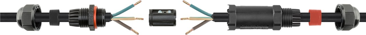 (10cm) Kabelverbinder Stromkabel Verbindungsstück Kabelmuffe für Heimwerker / Reparaturen IP68 (81292) - Schwarz