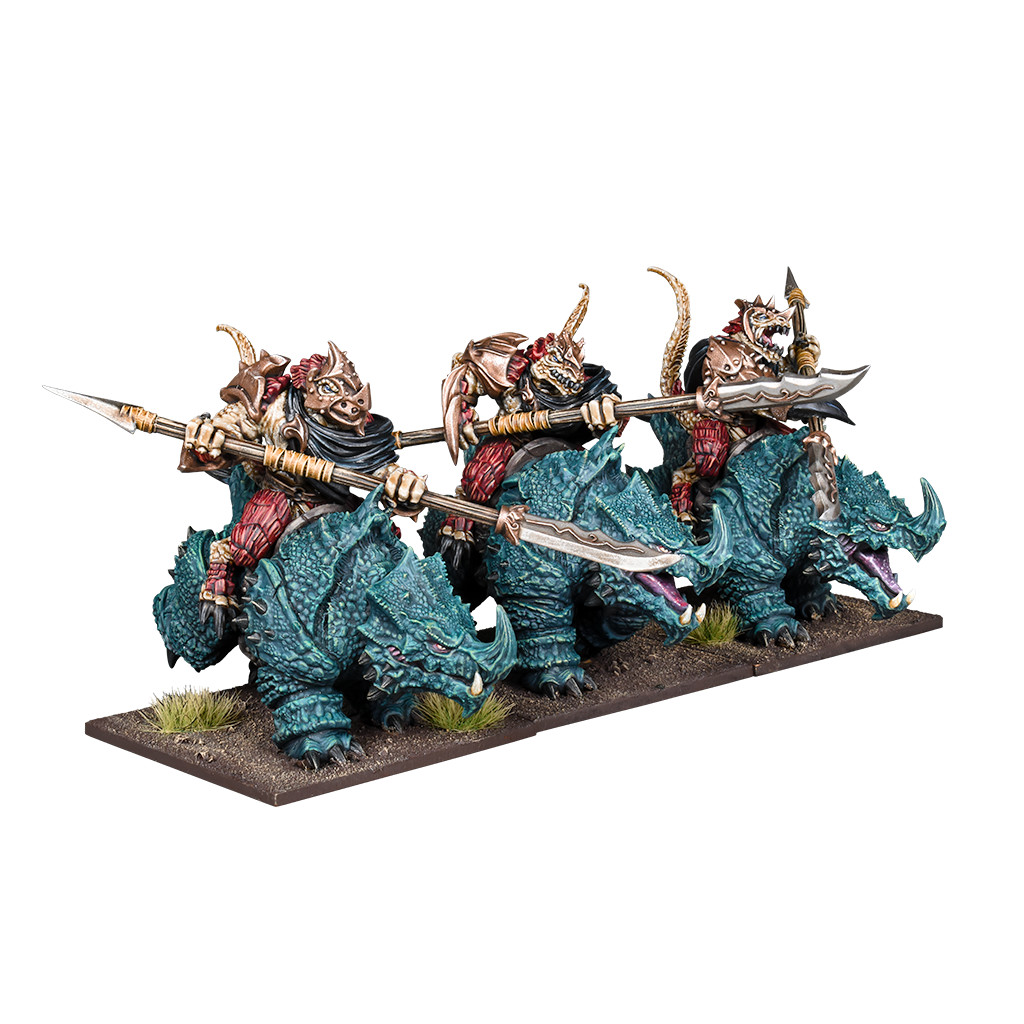Kings of War - Cavaliers Salamandres sur Rhinosaures