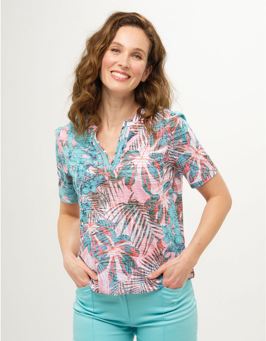 T-shirt col V vert