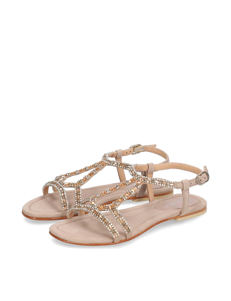 Veloursleder Sandale