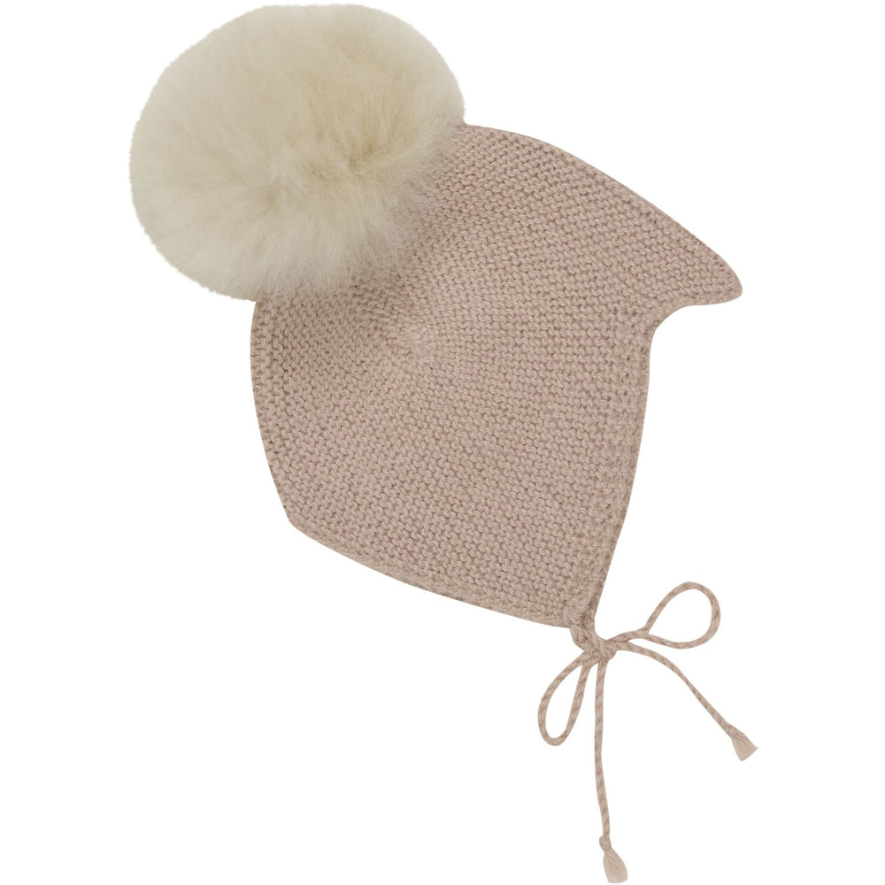 Køb Huttelihut Mahogany Rose Bonnet Uld Strik Alpaca Pompom