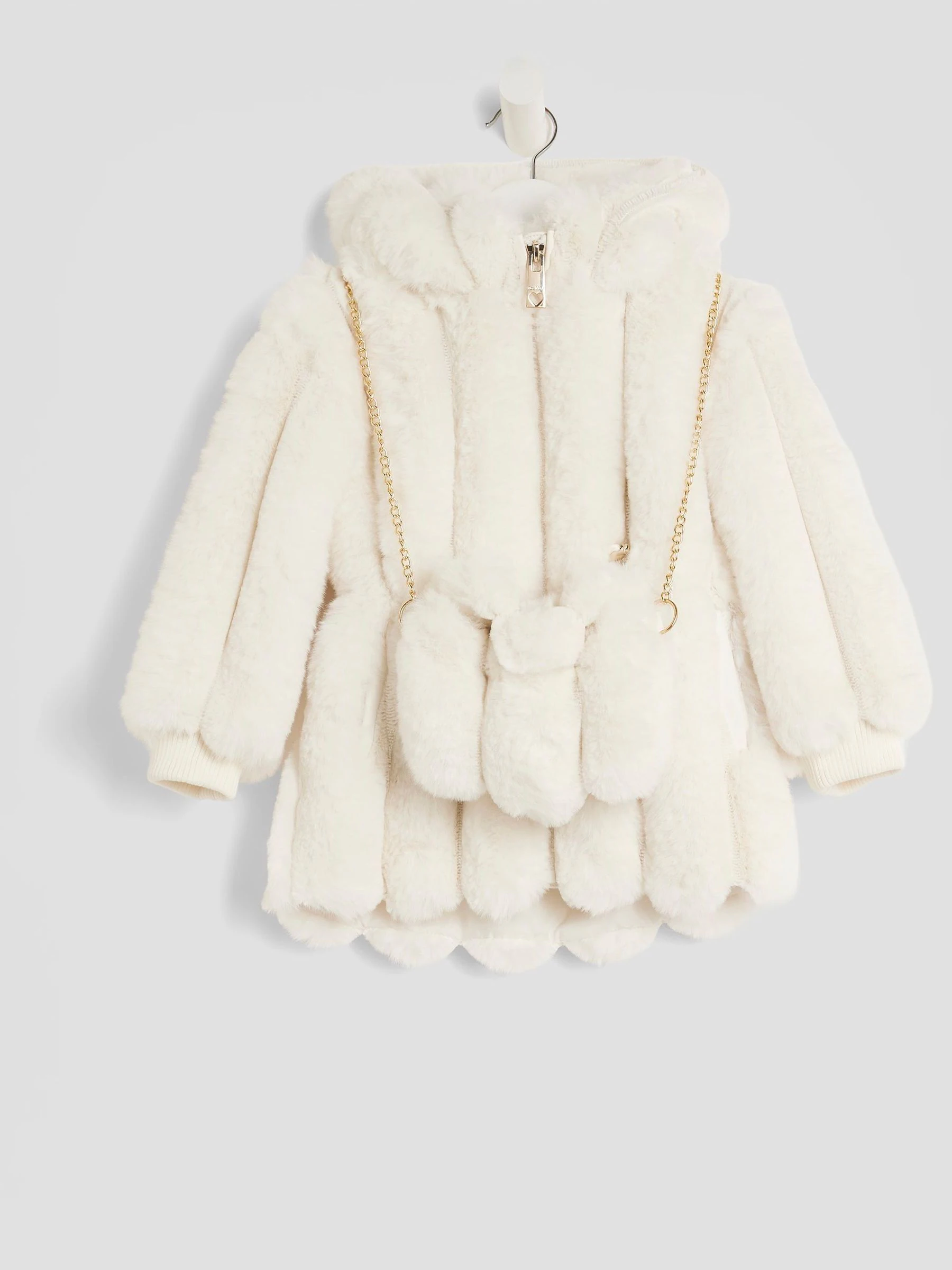 River Island Fur Coat & Bag