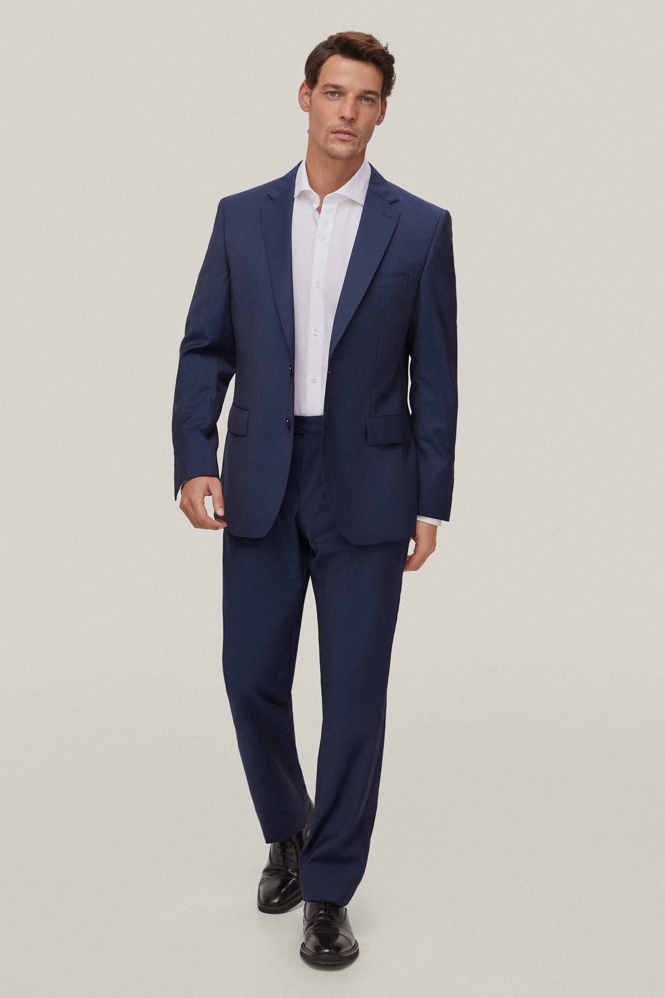 Camisa vestir pinpoint liso non iron + antimanchas - Blanco