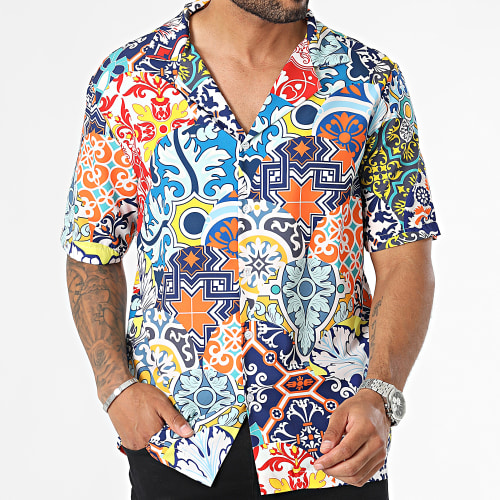 Chemise Manches Courtes Bleu Multi