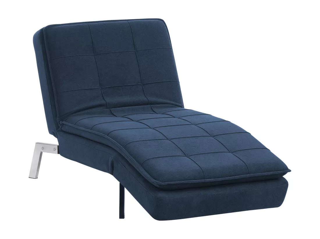 Chaise longue en tissu bleu marine LOIRET