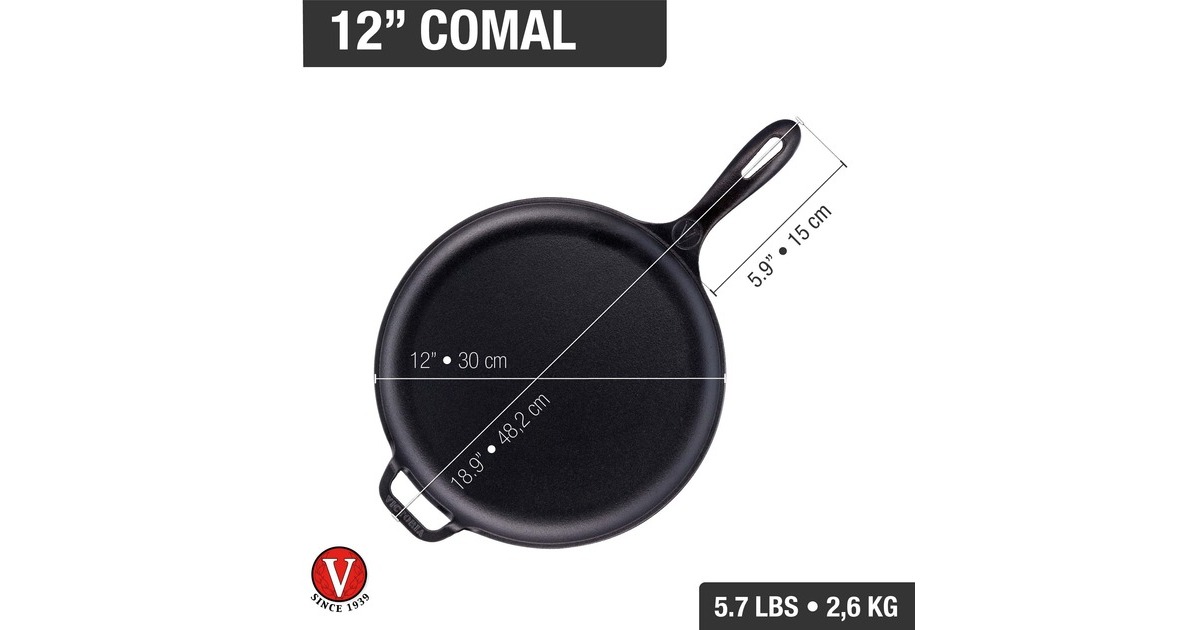 VictoriaBakpan Comal 30 cm, Seasoned grillplaat  (Color packaging)