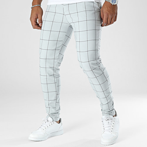 Pantalon A Carreaux Gris