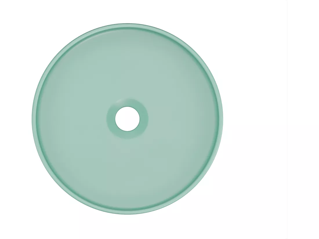 Vasque à poser ronde en céramique - Vert mat - 36 cm - LENISO II