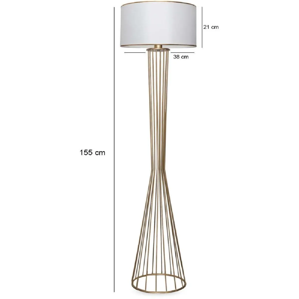 Hanah Home Lampadaire doré Lamp