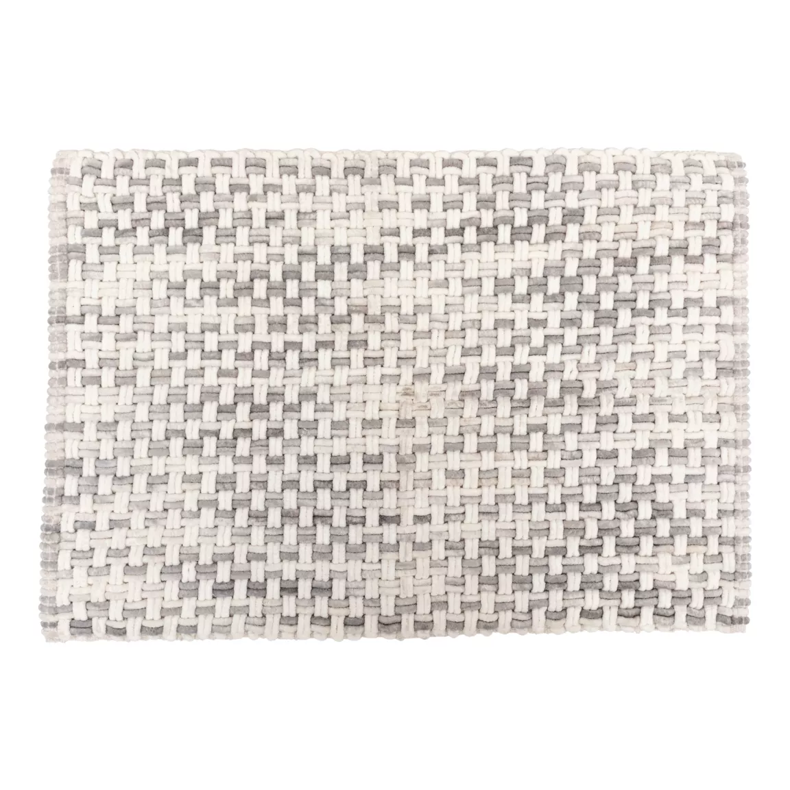 Tapis de bain coton (50 x 75 cm) Tresse Gris
