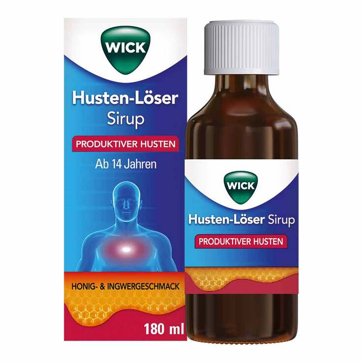 WICK Husten-Löser Sirup mit Honigaroma 200mg /15ml, 180 ml