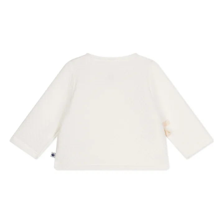 Petit Bateau Cardigan Cache-cœur Tubique Matelassé | Ecru