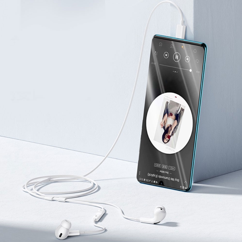 Stereo Kopfhörer Headset mit integrierter Fernbedienung   USB C Anschluss - Weiss