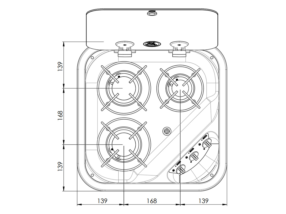 CAN FC1347-E-W inbouw gaskookplaat