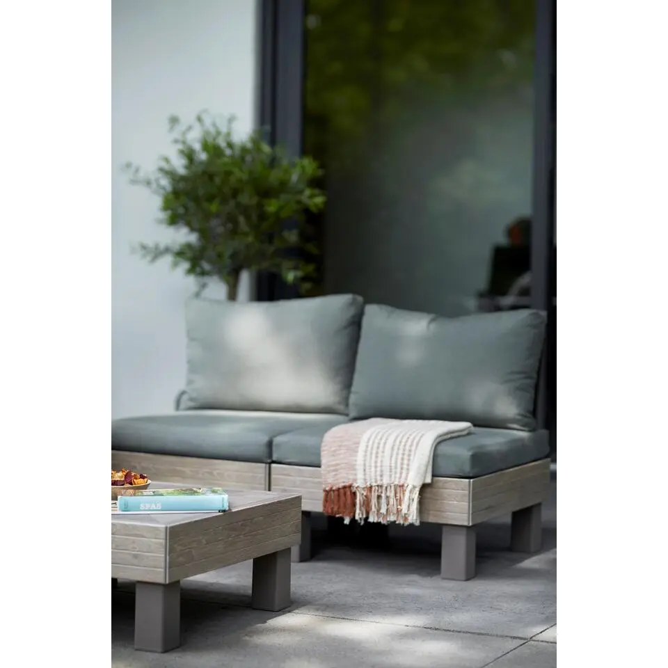 Keter Signature Elements Balkonset 2 personen - met groene kussens - Cappuccino