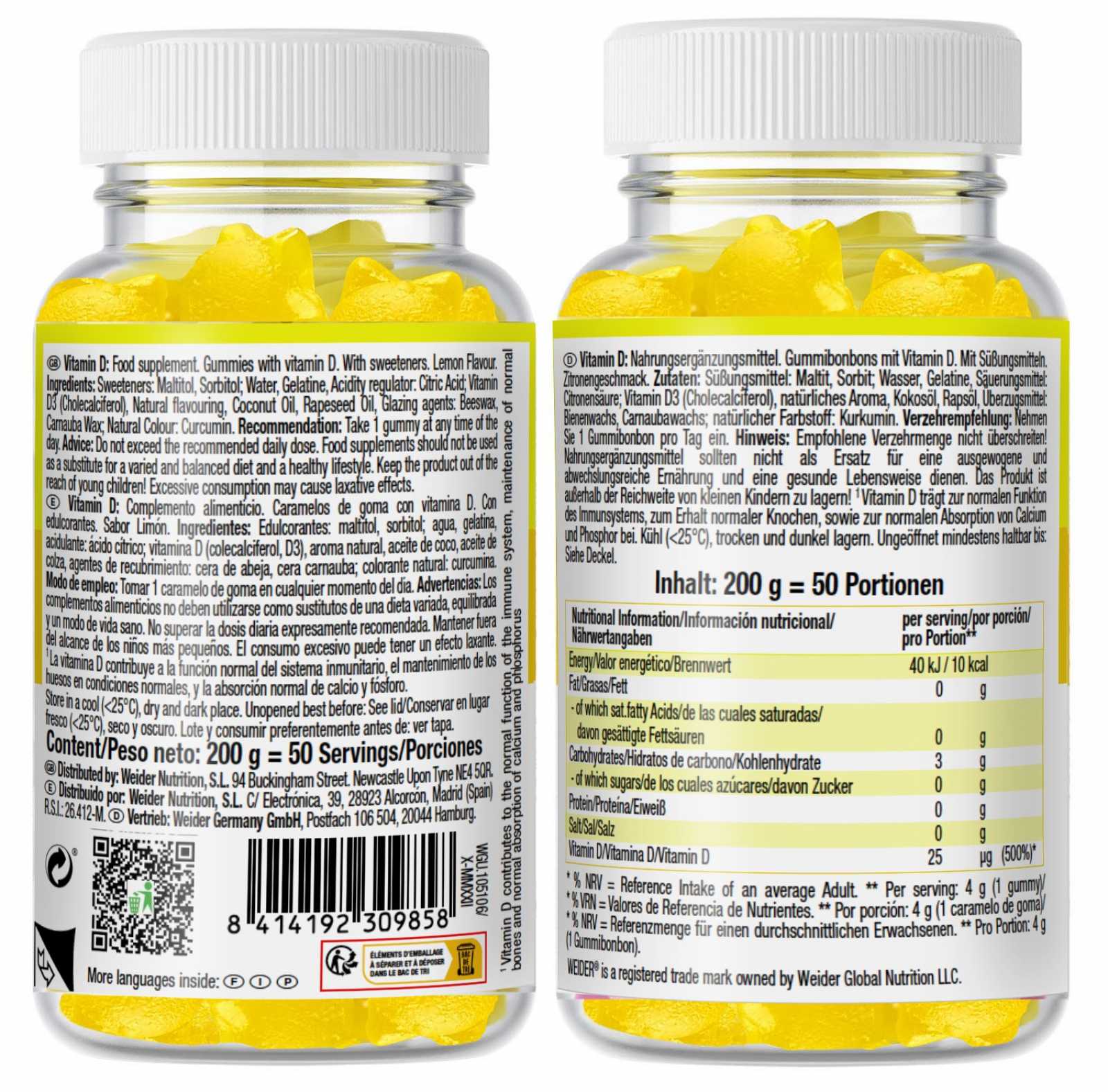 Weider Vitamina D 50 gominolas