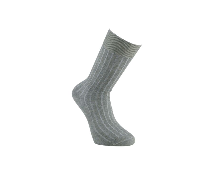 Chaussettes homme coton lin avec côtes Vert Sauge