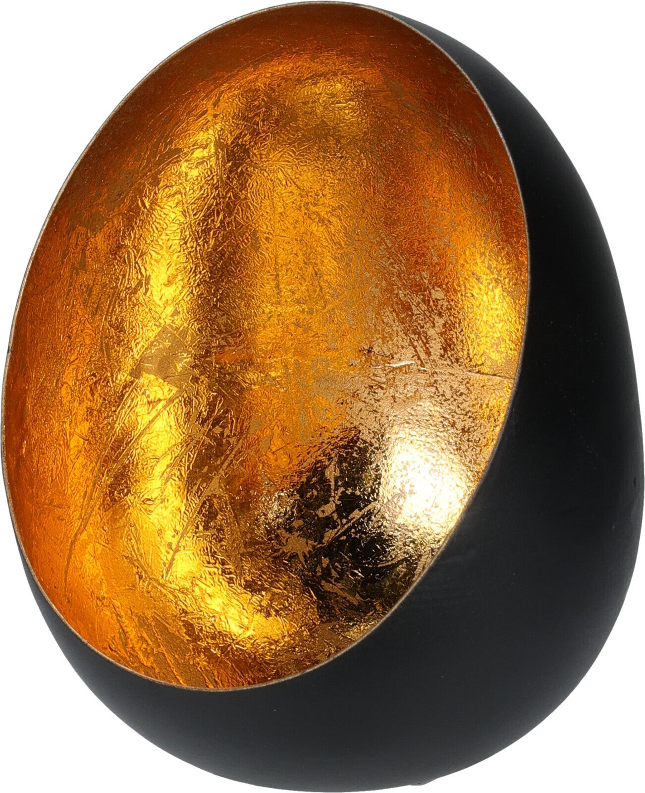 Waxinelichthouder Lux zwart / goud D 10,5 H 13,5 cm