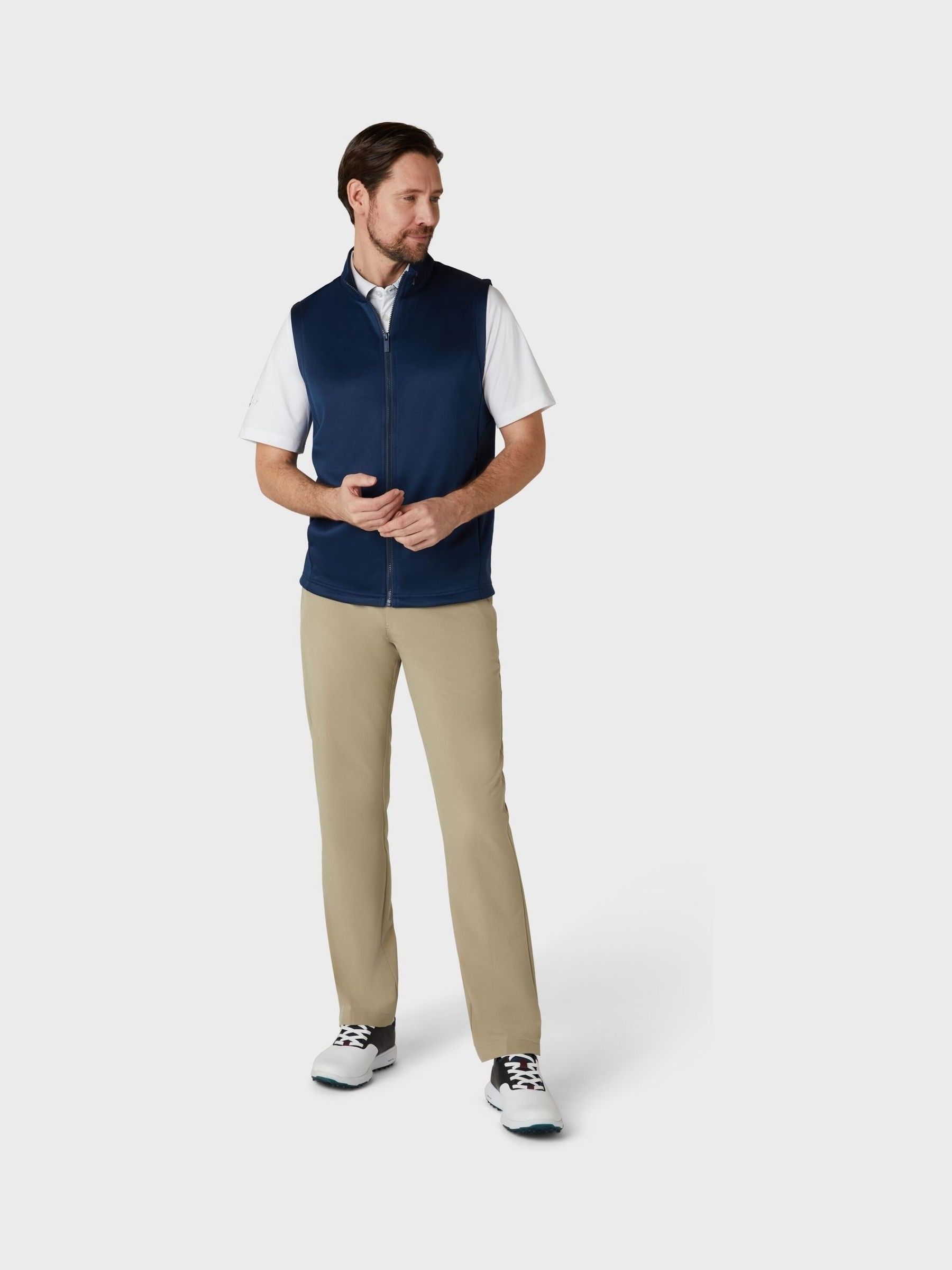 Callaway Apparel blauw hemd met volledige rits