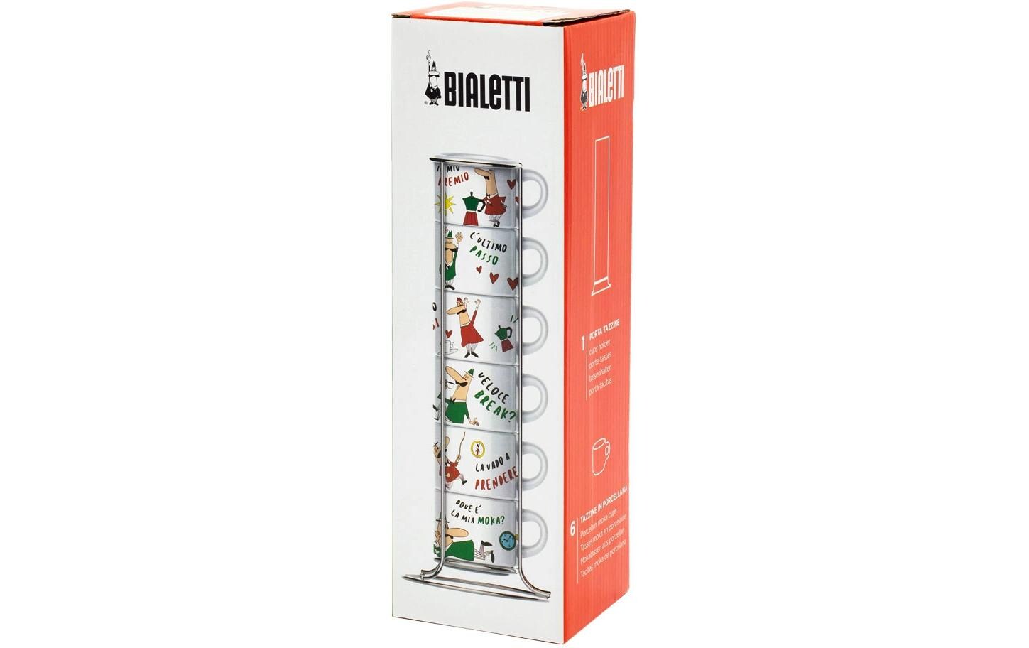 Espressotasse 65 ml, 6 Stück, MehrfarbigSet mit 6 stapelbaren Italia-Bechern