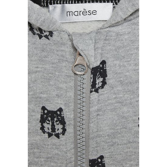 Mon Grand Loup Veste molletonné à capuche   Gris clair        de               Marèse