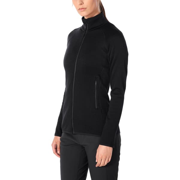 Veste polaire randonnée ICEBREAKER WMNS ELEMENTAL LS ZIP BLACK