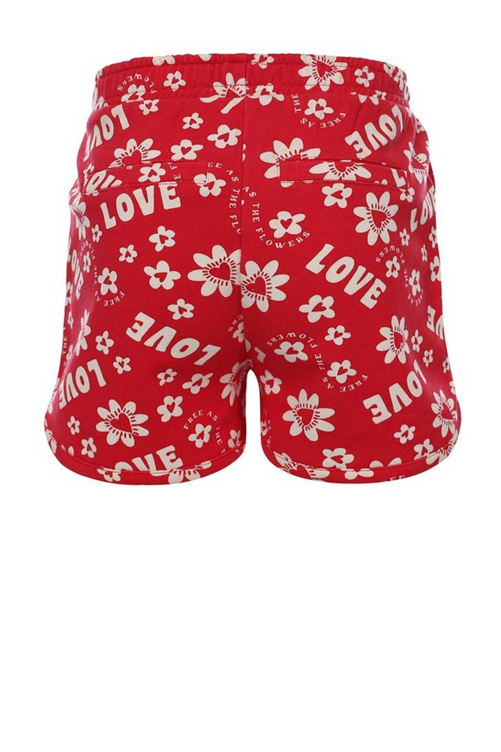 LOOXS casual short met all over print rood/wit