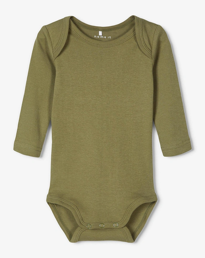 Langarm-Body NBFBODY – TURTLE 3er-Pack in grün/weiß