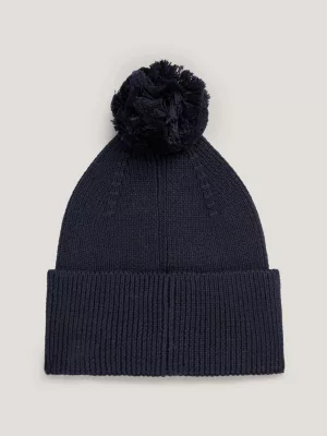 Gorro infantil de tricô com pompom