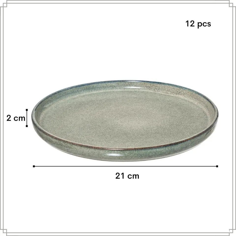 OTIX Ontbijtborden Bordenset 12 Persoons Dessertbord 21cm Aardewerk