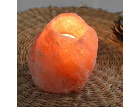 ZEN AROME - Lampe à poser Bougeoir en cristal de sel himalaya rock 1kg
