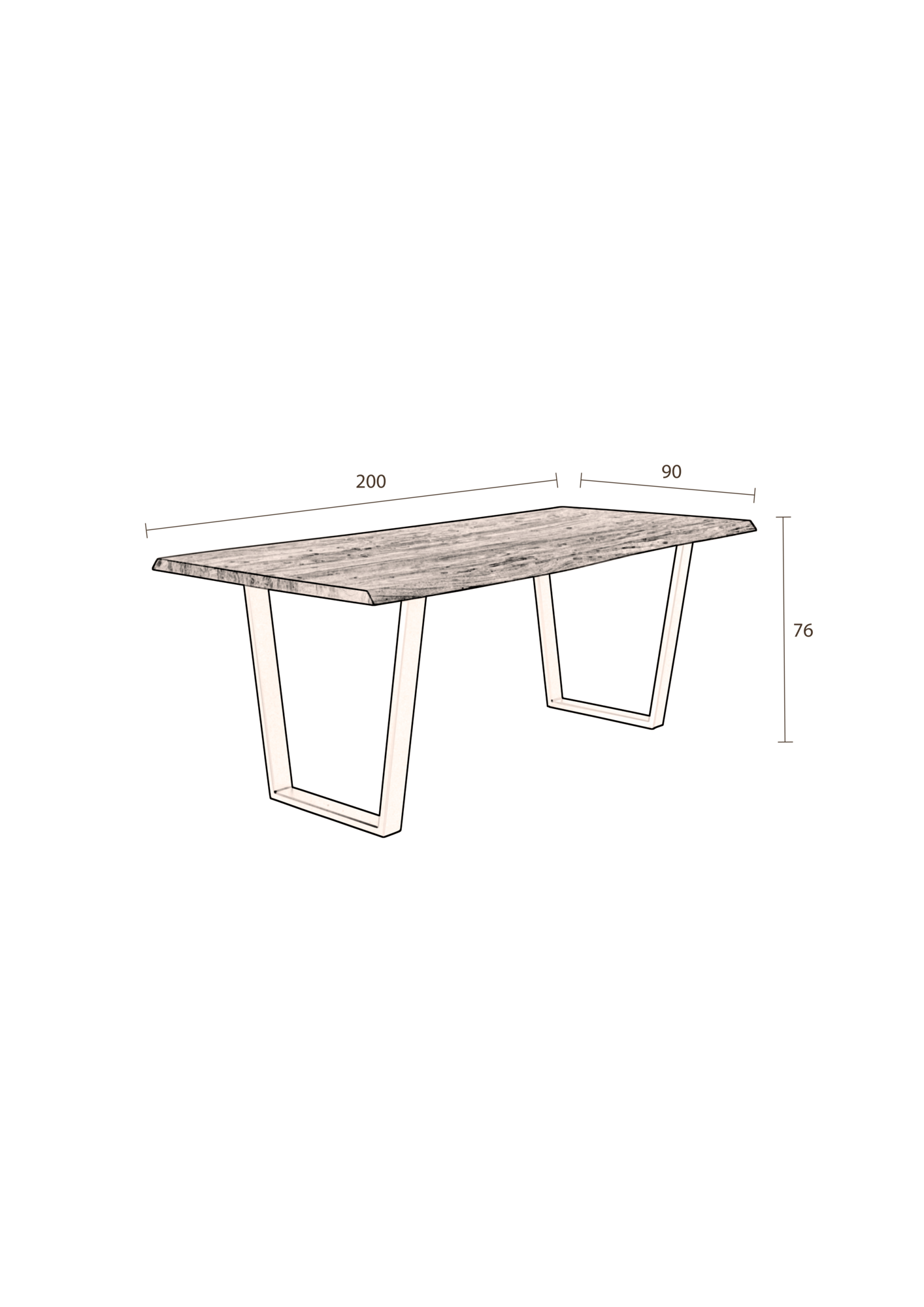 Dutchbone eettafel Aka  200x90 cm