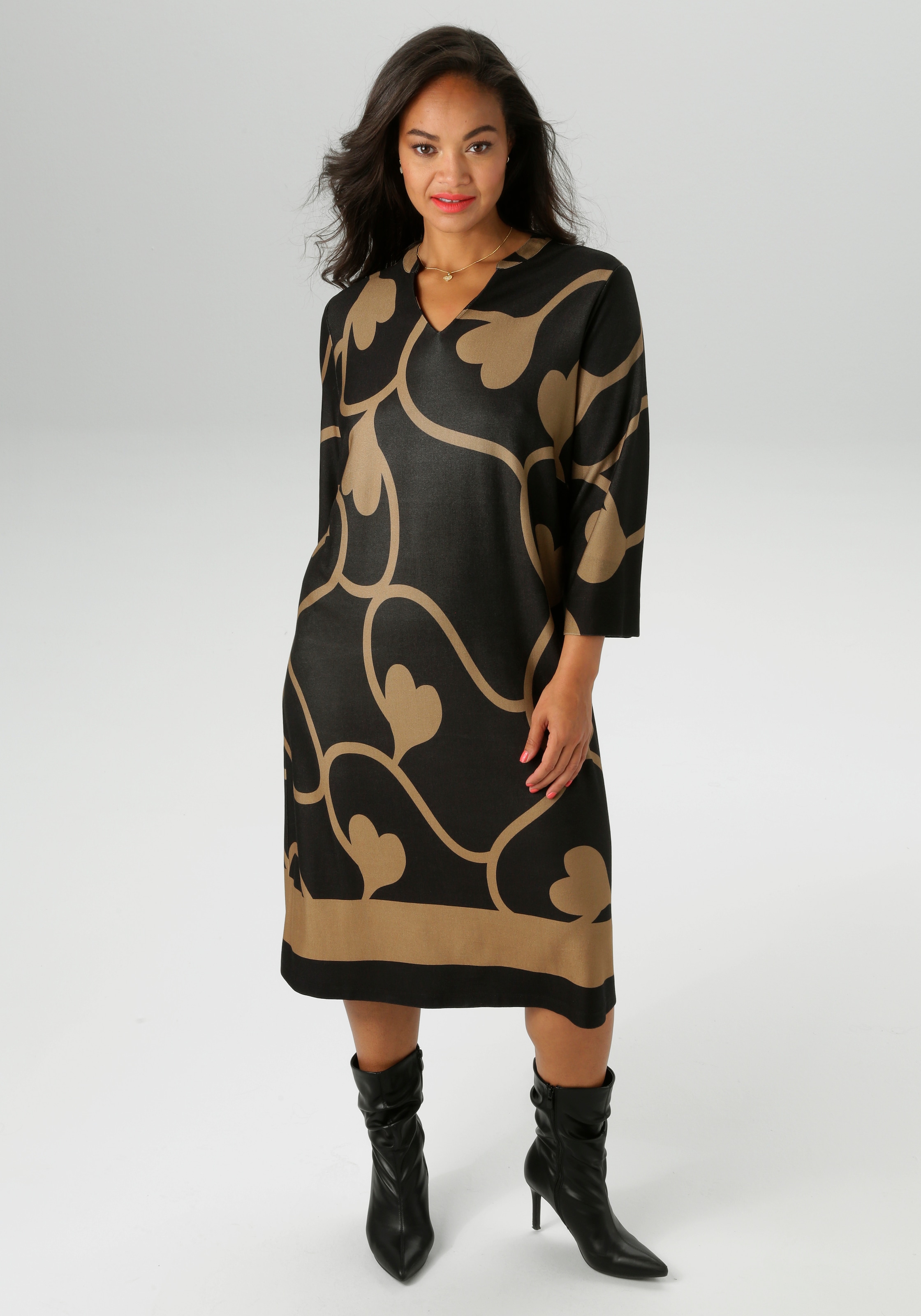 Aniston PLUS Jerseykleid mit interessantem Allover-Print - NEUE KOLLEKTION