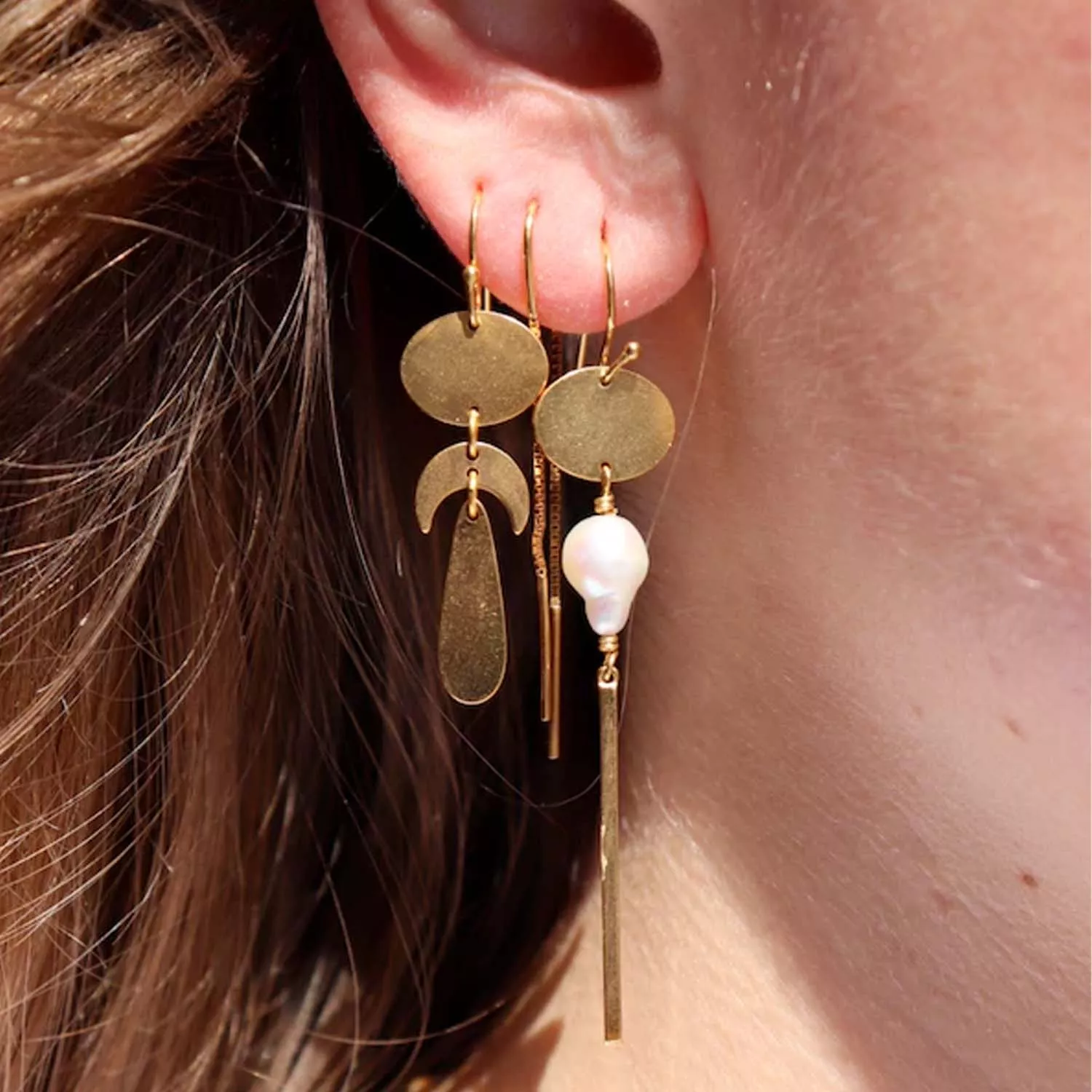 Pico Coline Ørering Single 24 kt. Forgyldt Sølv P01028