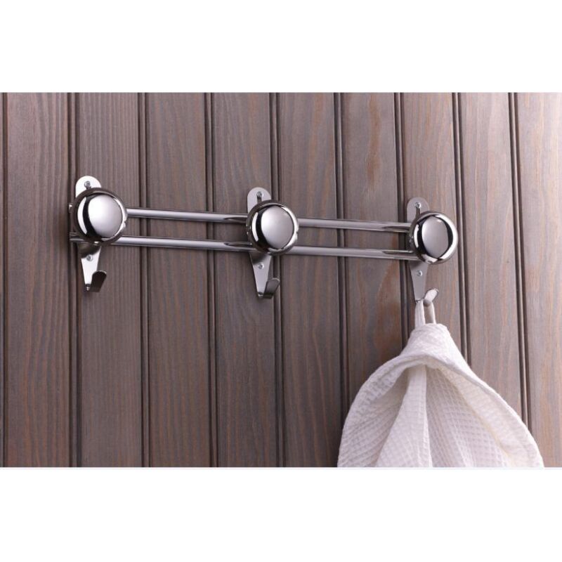 Porte manteau acier 3 têtes - coloris  chrome
