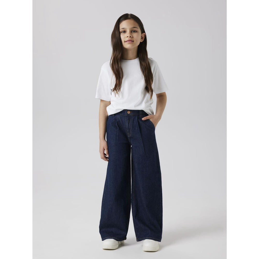 Køb Name It Dark Blue Denim Unwashed Nkfbella Hw W Pleat Jeans 3020-Az L Noos